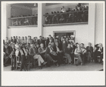 Mass meeting of San Augustine County residents gathered to discuss methods of raising funds to continue WPA (Work Projects Administration) roadwork, San Augustine, Texas
