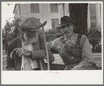 Old timers in front of courthouse, San Augustine, Texas