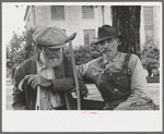 Old timers in front of courthouse, San Augustine, Texas