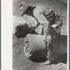 Tying the bedroll. Bunk of the cowboy on the range. Cattle ranch near Marfa, Texas