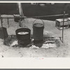 Dinner cooking over an open fire. Cattle ranch near Spur, Texas