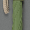 Green umbrella with a parrot-headed handle, like that carried by Mary Poppins
