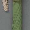 Green umbrella with a parrot-headed handle, like that carried by Mary Poppins