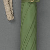 Green umbrella with a parrot-headed handle, like that carried by Mary Poppins