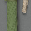 Green umbrella with a parrot-headed handle, like that carried by Mary Poppins