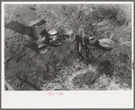 Cooking utensils of Mexican land grubber, El Indio, Texas