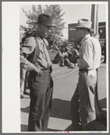 Two farmers talking together, Marshall, Texas