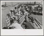 Group of FSA (Farm Security Administration) clients listening to speaker on project near Marshall, Texas. Sabine Farms, Texas