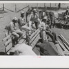 Group of FSA (Farm Security Administration) clients listening to speaker on project near Marshall, Texas. Sabine Farms, Texas