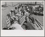 Group of FSA (Farm Security Administration) clients listening to speaker on project near Marshall, Texas. Sabine Farms, Texas