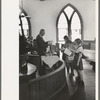 Preacher reading the lesson and instructions before baptism, San Augustine, Texas