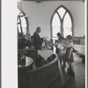 Preacher reading the lesson and instructions before baptism, San Augustine, Texas