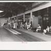 Streetcar terminal with people waiting for cars, Oklahoma City, Oklahoma