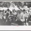 Revivalist rally under tree in square, Saturday afternoon, Tahlequah, Oklahoma