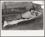 Partially-paralyzed man in May's Avenue camp, Oklahoma City, Oklahoma
