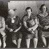 Women waiting for streetcar at terminal, Oklahoma City, Oklahoma