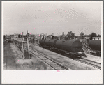 Loading platform for tank cars, Seminole oil field, Oklahoma