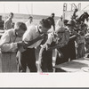 Pie eating contest at 4-H Club fair, Cimarron, Kansas