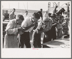 Pie eating contest at 4-H Club fair, Cimarron, Kansas