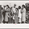 Spectators behind the fence at 4-H Club fair, Cimarron, Kansas
