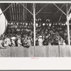 Spectators in the grandstand at 4-H club fair, Cimarron, Kansas