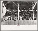 Spectators in the grandstand at 4-H club fair, Cimarron, Kansas