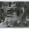 Cast scene on Catfish Row set designed by Sergei Soudeikine in the stage production Porgy and Bess