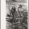 Son of Mr. Germeroth, FSA client, getting ready to cut off chicken head. Sheridan County, Kansas