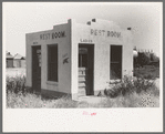 Unused community rest room in Forgan, Oklahoma, ghost dust town