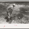 Quick work with the shovel is required in irrigation by Mr. Johnson, Syracuse, Kansas