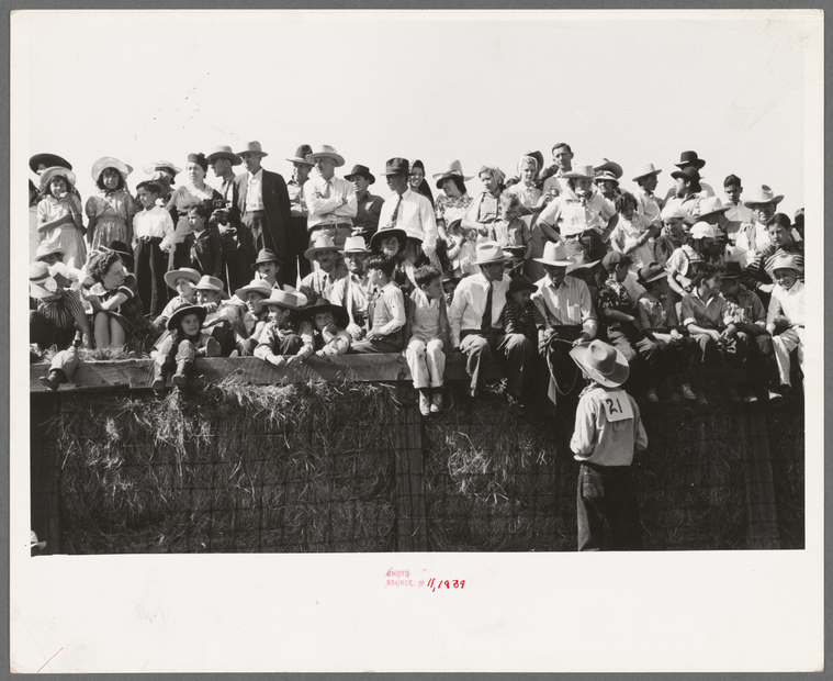 Spectators at Bean Day rodeo, Wagon Mound, New Mexico NYPL Digital