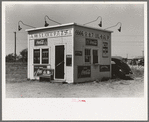 Hamburger stand with old brands, Dumas, Texas