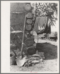 Corner of adobe house, Taos County, New Mexico