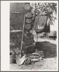 Corner of adobe house, Taos County, New Mexico