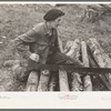 Farmer sawing wood near Bradford, Vermont
