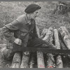 Farmer sawing wood near Bradford, Vermont