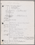 Stage manager's cue sheet