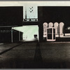 Handpainted negative photo print of Lincoln Center