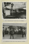 Two Photographs A wayside cross brought down by the Germans.  Gathering of Poles before their departure to Germany.