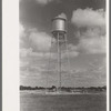 Water tower at migrant camp under construction at Sinton, Texas