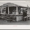 Soft drink and hamburger stand on a dull day at county fair, Gonzales, Texas