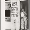 Entrance to cafe, market square, Waco, Texas