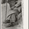 Negro man's hands resting on his cane. Market square, Waco, Texas