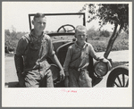 Sons of agricultural day laborer after washing up for dinner, near Webber Falls, Muskogee County, Oklahoma