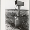 Mail box set up in milk can near Hydro, Oklahoma