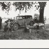Camp of migratory workers in Arkansas River bottom, Muskogee County, Oklahoma