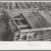 Detail of construction of hogpen of Indian agricultural day laborer, McIntosh County, Oklahoma