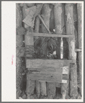 Detail of construction of shed of Indian agricultural day laborer, McIntosh County, Oklahoma