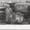 Farm woman, vendor of chickens, farmer's market, Weatherford, Texas