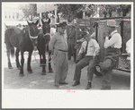 Farmers talking at market, Weatherford, Texas